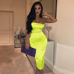 Neon lace 2020 summer women long dress