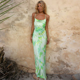 Neon lace 2020 summer women long dress